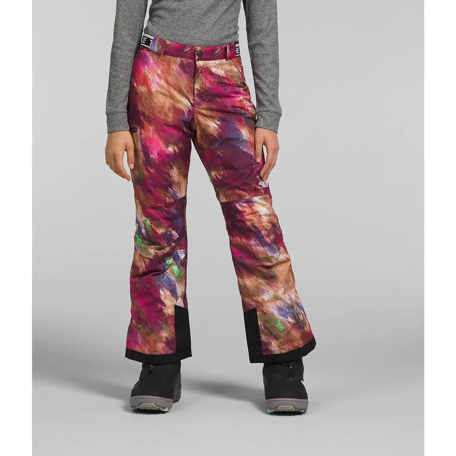 The North Face Girls' Freedom Insulated Pant-Boysenberry Paint Lightening Small Print-Killington Sports