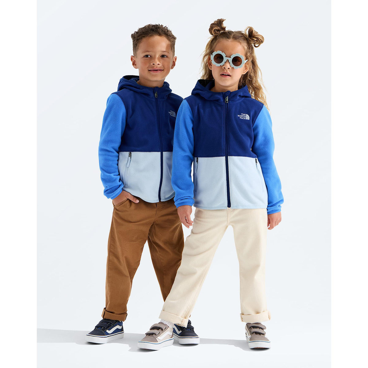 The North Face Kids' Glacier Full Zip Hoodie-Bold Blue/Polar Haze/Active Blue-Killington Sports