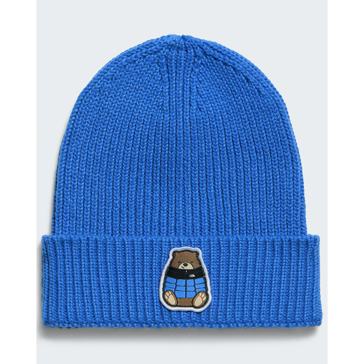 The North Face Kids' TNF™ Logo Box Cuffed Beanie-Active Blue/Nuptse Bear Patch-Killington Sports