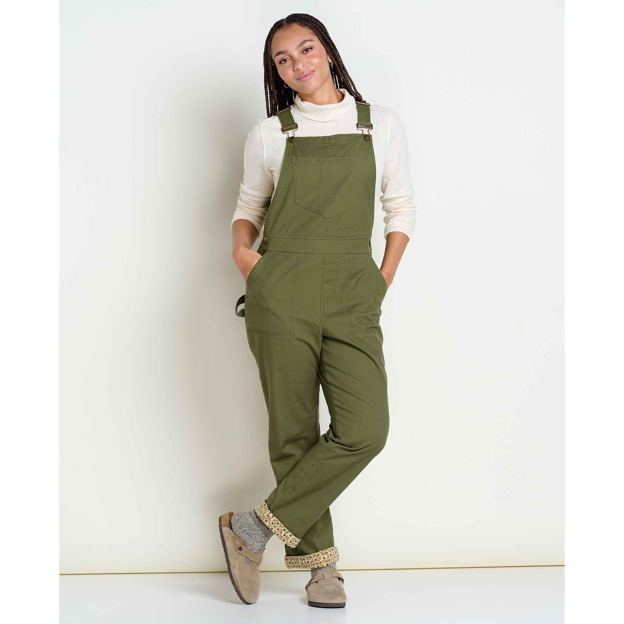 Toad & Co Women's Bramble Flannel Lined Overalls-Olive-Killington Sports