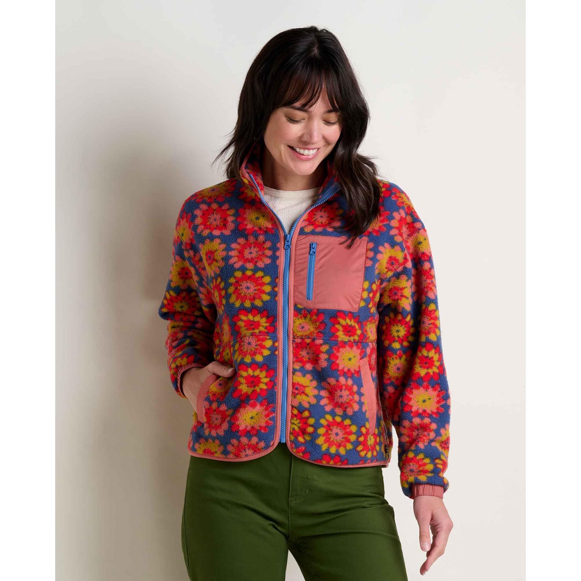 Toad & Co Women's Campo Fleece Jacket-Kyanite Floral Print-Killington Sports