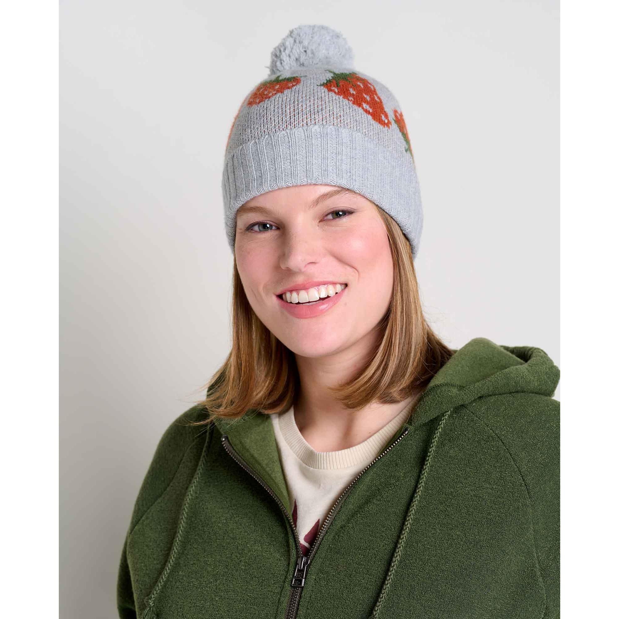 Toad & Co Women's Cazadero Pom Beanie-Heather Grey Strawberry-Killington Sports