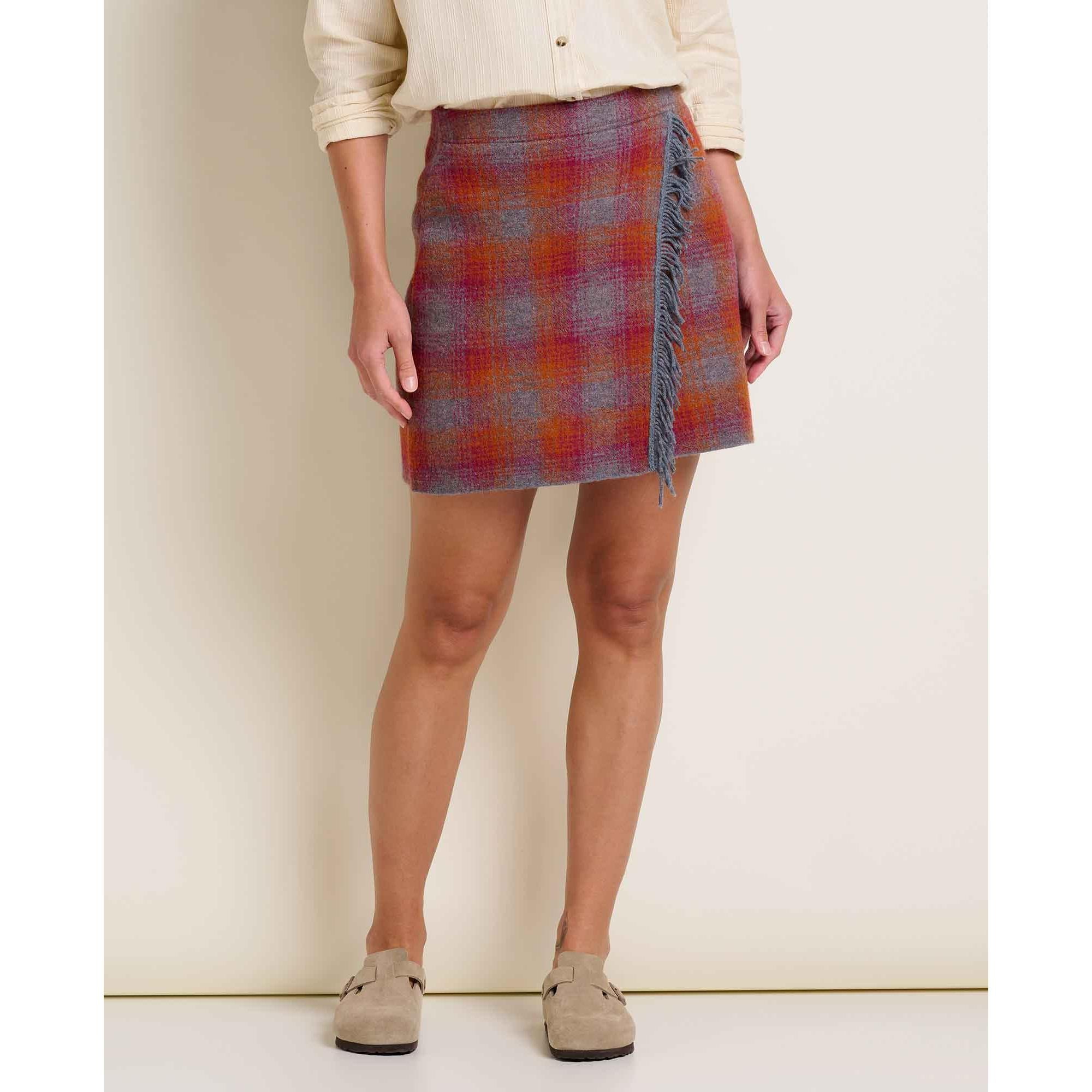 Toad & Co Women's Merino Heartfelt Wrap Skirt-Port Plaid-Killington Sports
