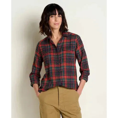 Toad & Co Women's Re-Form Flannel Longsleeve Shirt-Black-Killington Sports