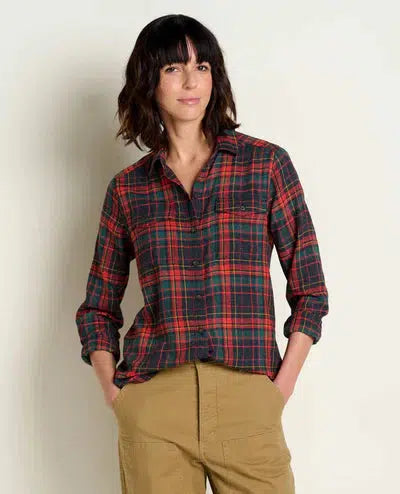 Toad & Co Women's Re-Form Flannel Longsleeve Shirt-Black-Killington Sports