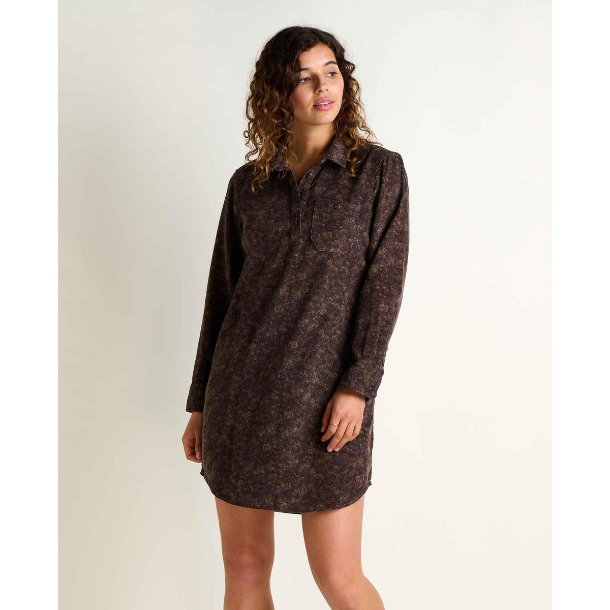 Toad & Co Women's Scouter Cord Popover Longsleeve Dress-Raisin Print-Killington Sports