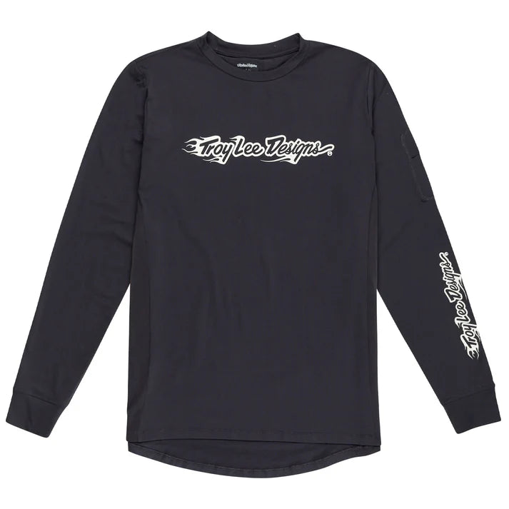 Troy Lee Designs Youth Ruckus Long Sleeve Ride Tee Burn Out Carbon-Carbon-Killington Sports
