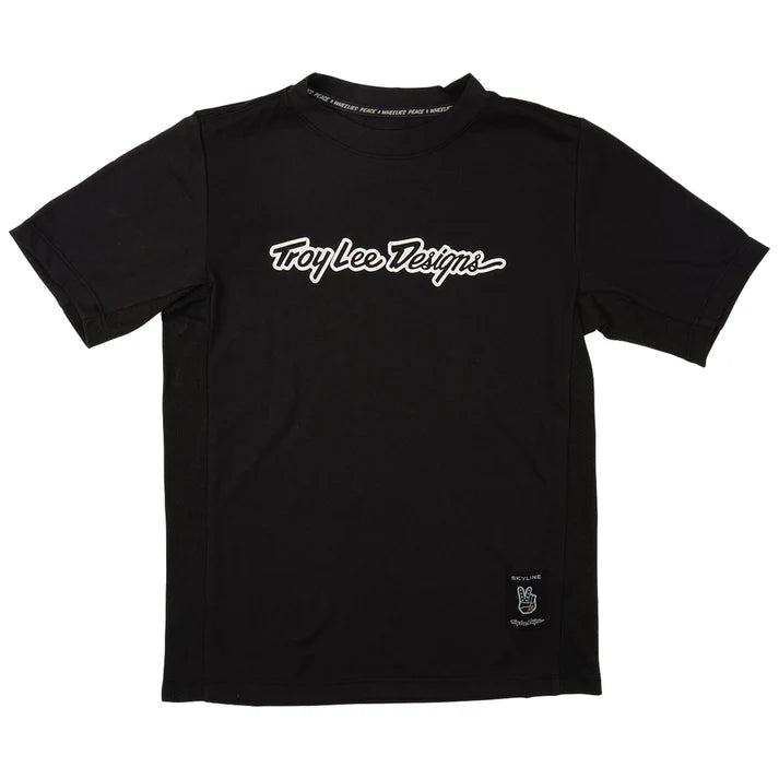 Troy Lee Designs Youth Skyline Ride Short Sleeve Tee Signature-Black-Killington Sports
