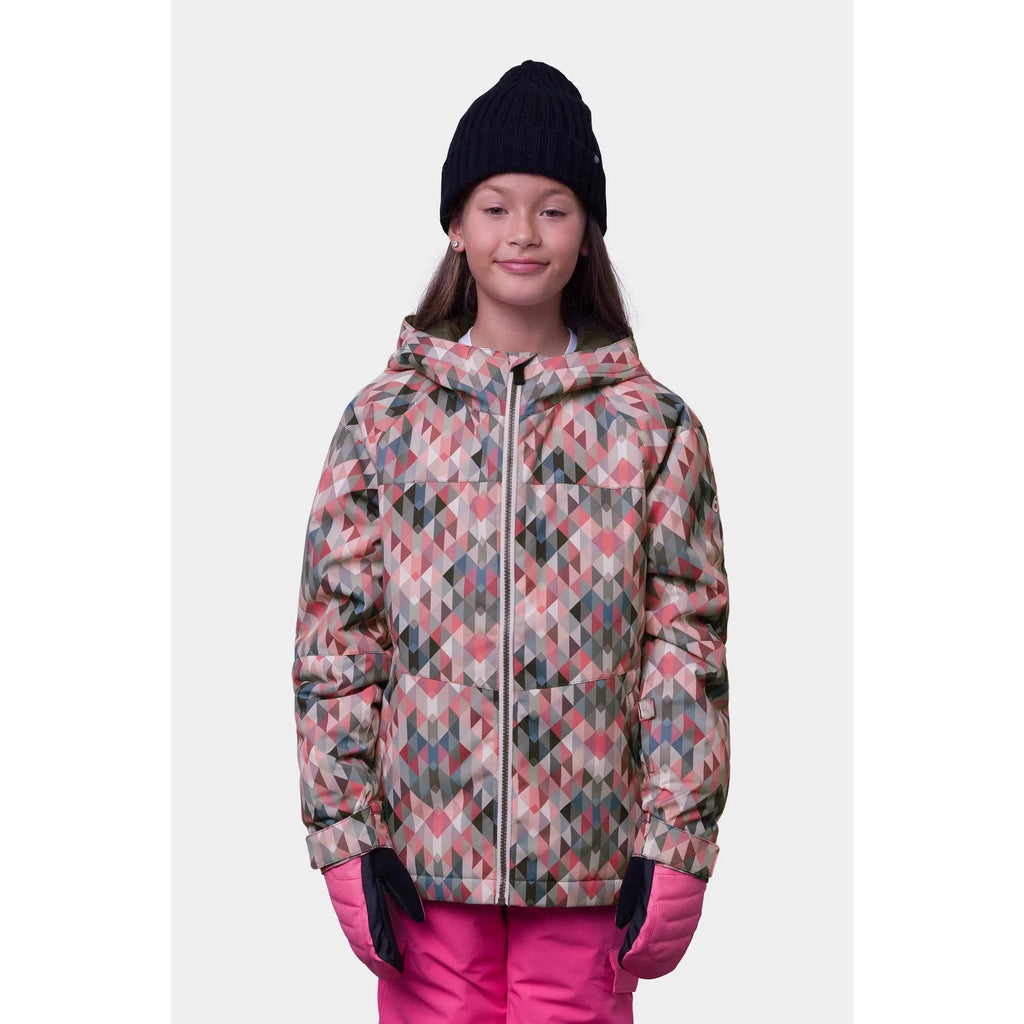 686 Girls' Athena Insulated Jacket-Guava Kaleidoscope-Killington Sports