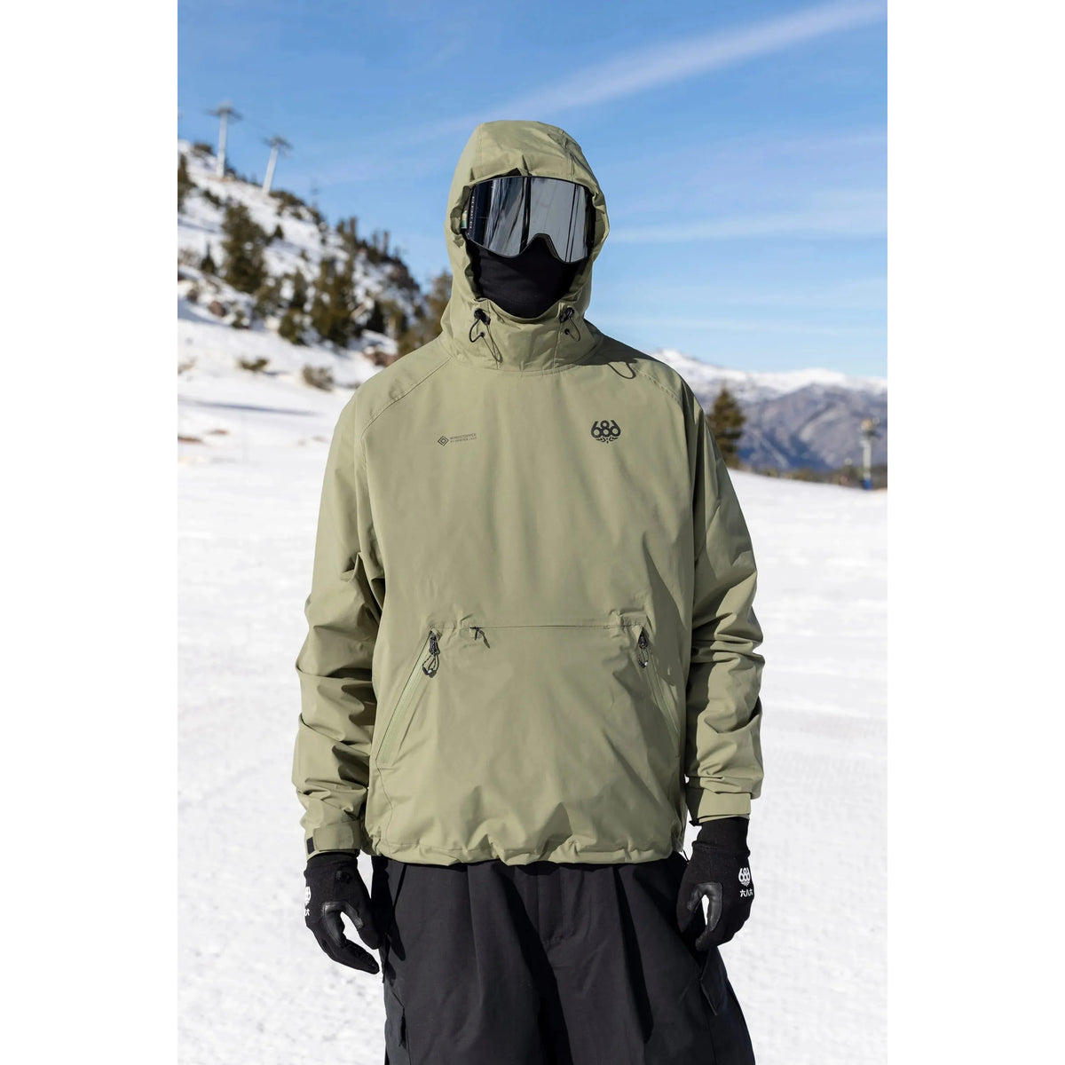 686 Men's WINDSTOPPER® Pullover Hoody by GORE-TEX LABS-Fatigue Green-Killington Sports