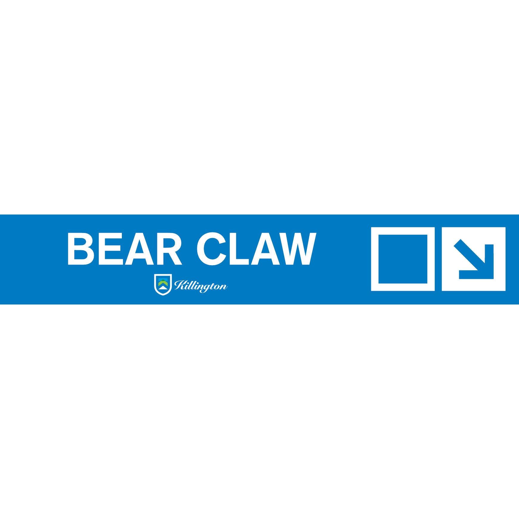 Bear Claw Trail Sign-Killington Sports