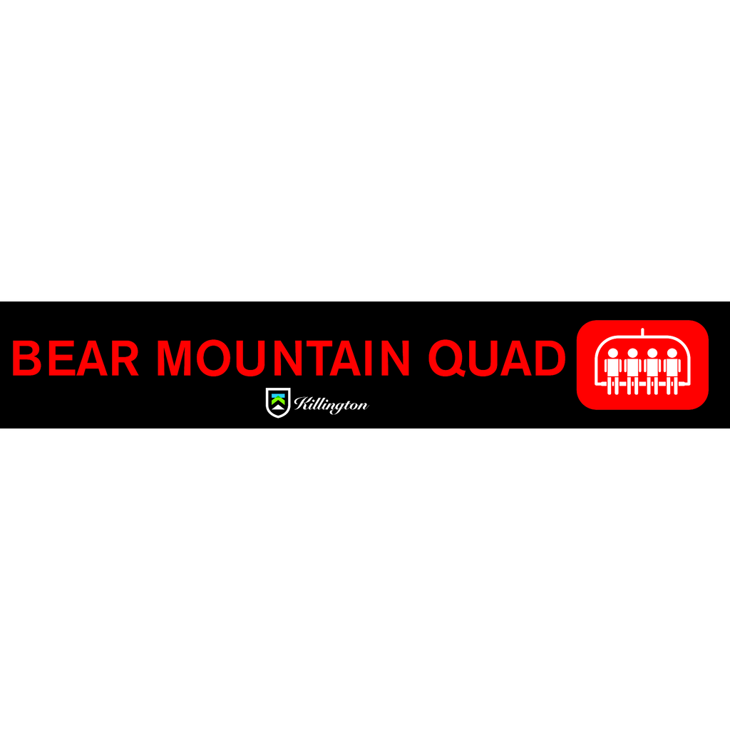 Bear Mountain Quad Chair Lift Sign-Killington Logo-Killington Sports