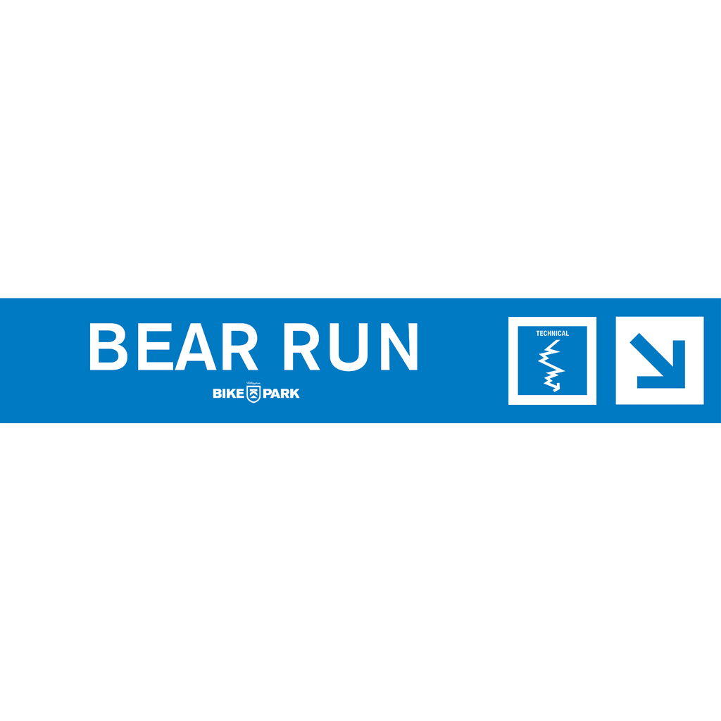 Bear Run Mountain Bike Trail Sign-Killington Logo-Killington Sports