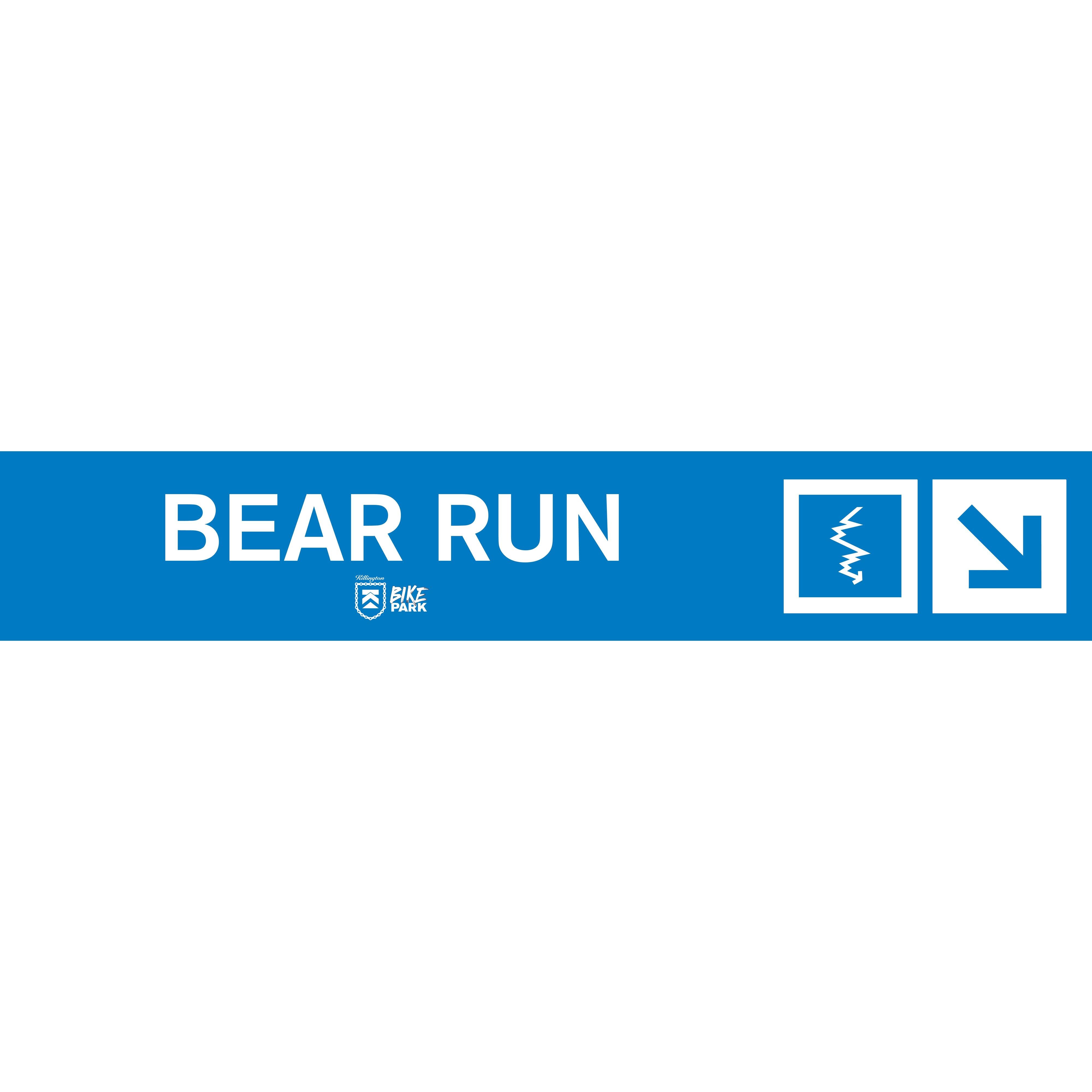 Bear Run Mountain Bike Trail Sign-Killington Sports