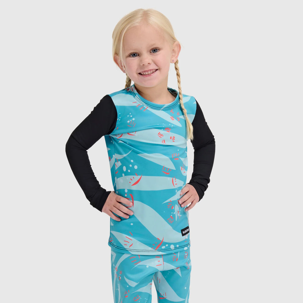 BlackStrap Kids' Little Pine Base Layer Crewneck-Origami Glacier-Killington Sports
