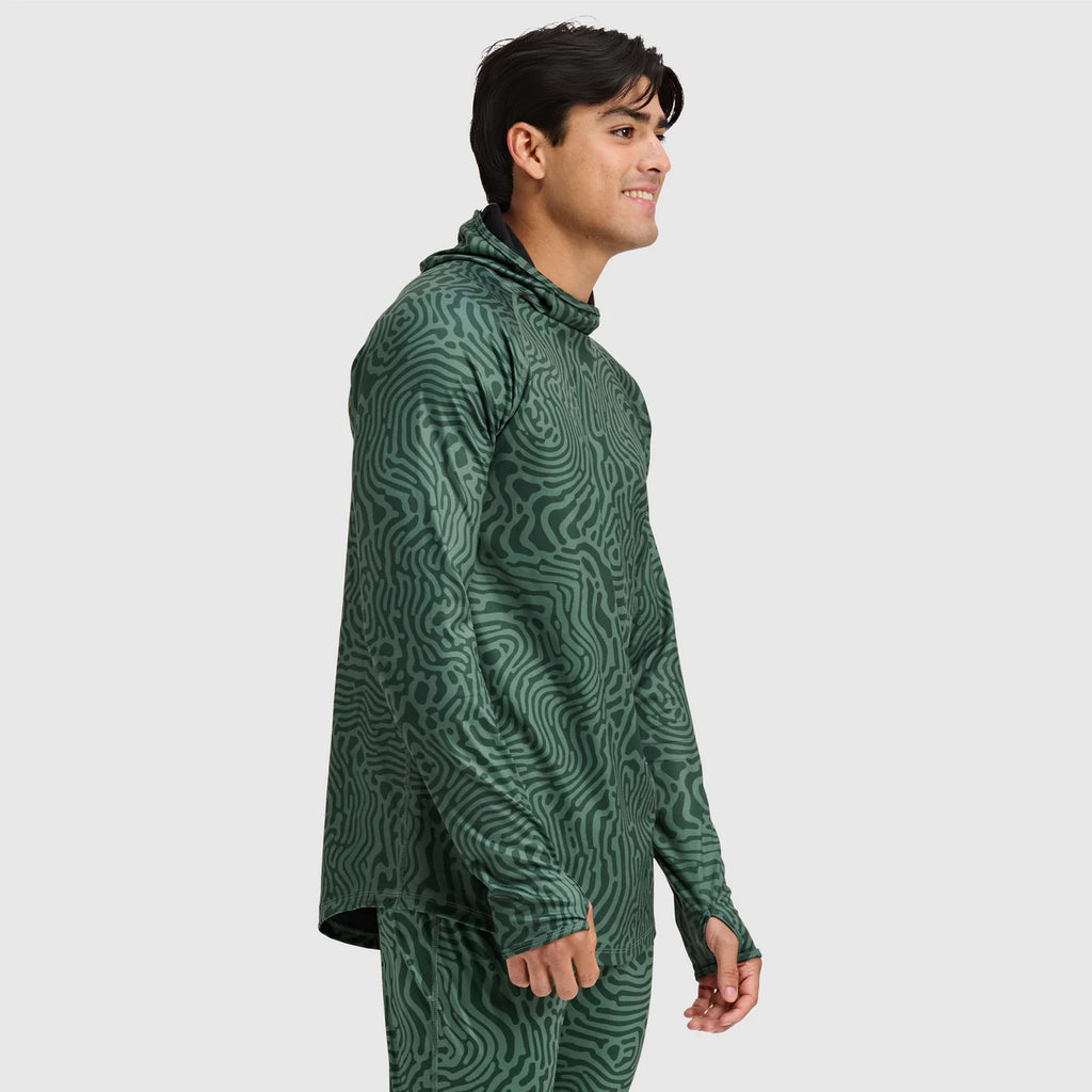 BlackStrap Men's Summit Base Layer Hoodie-Inprint Obsidian-Killington Sports