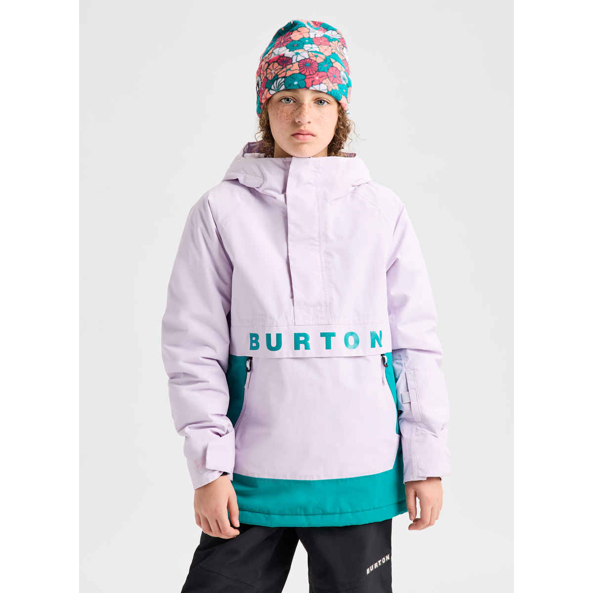 Burton Kids' Burton Frostner 2L Anorak Jacket-Moondust Purple/Pacific Teal-Killington Sports