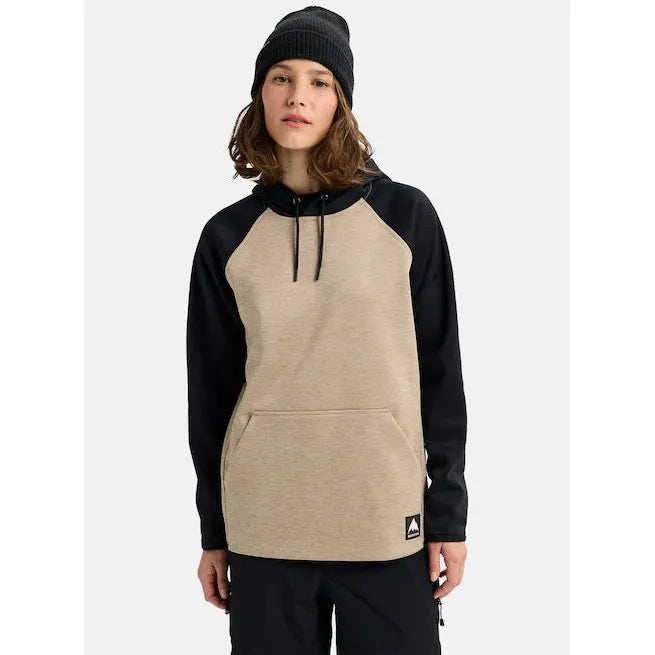 Burton Women's Crown Weatherproof Pullover Fleece-Summit Taupe Heather/True Black-Killington Sports