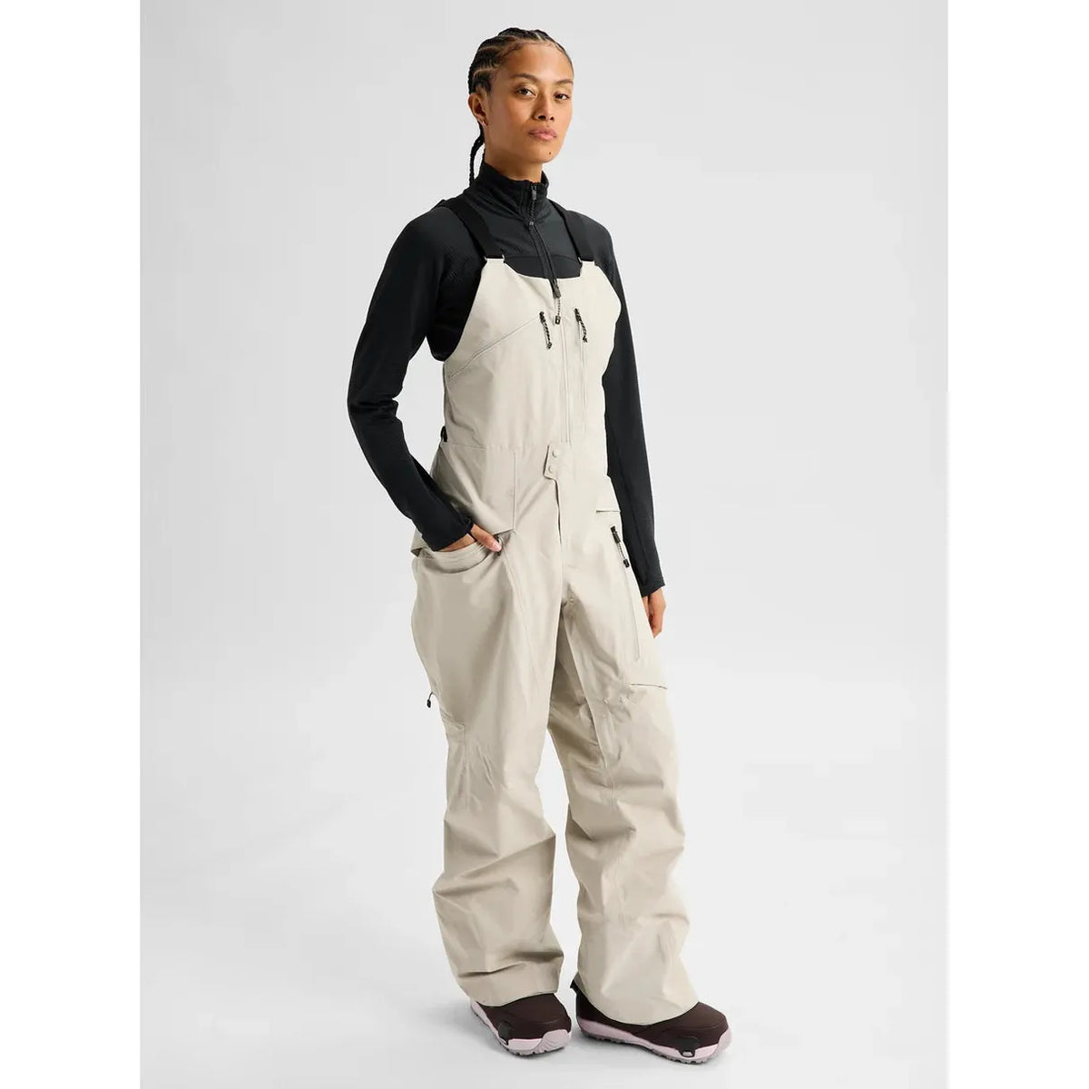 Burton Women's Cyclic GORE-TEX 2L Bib Pants-Chinchilla Gray-Killington Sports