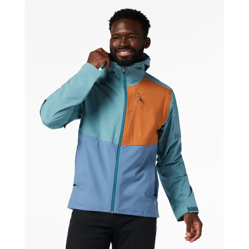 Cotopaxi Men's Impermeo 3L Hooded Shell Jacket-Everglade and Steel Blue-Killington Sports