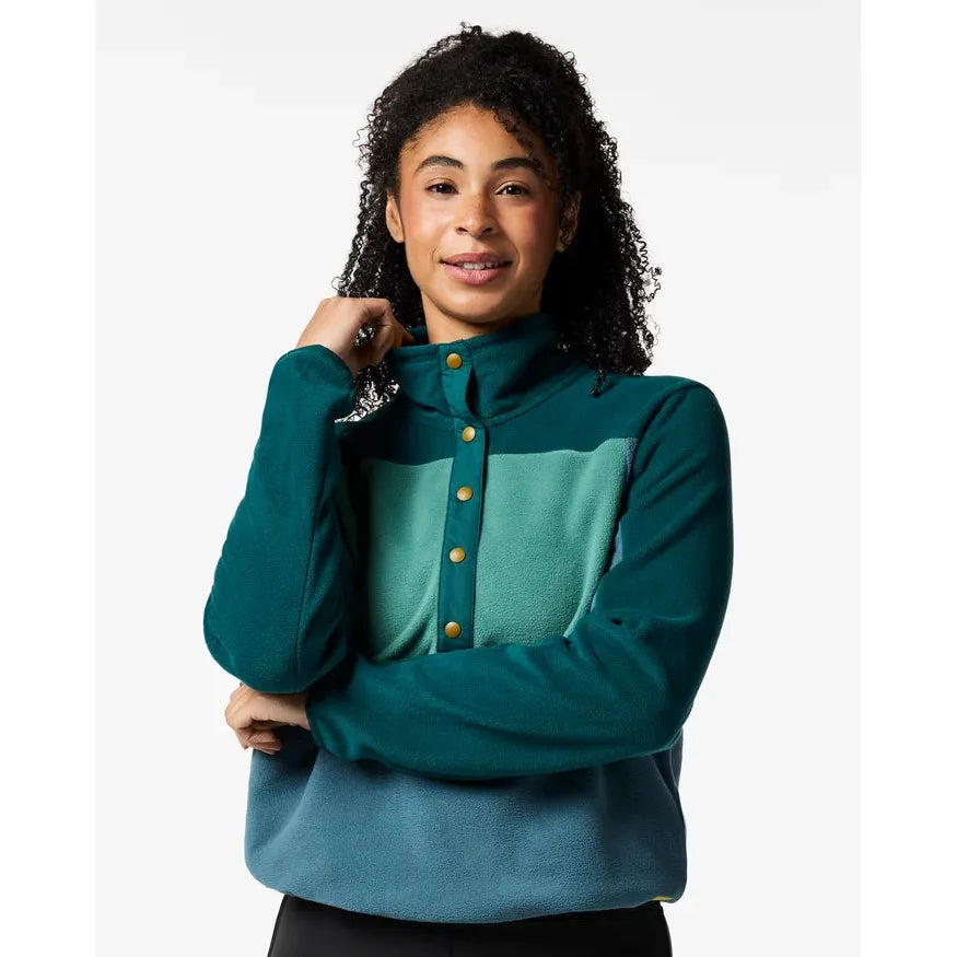 Cotopaxi Women's Encima Fleece Pullover-Deep Ocean and Firefly-Killington Sports