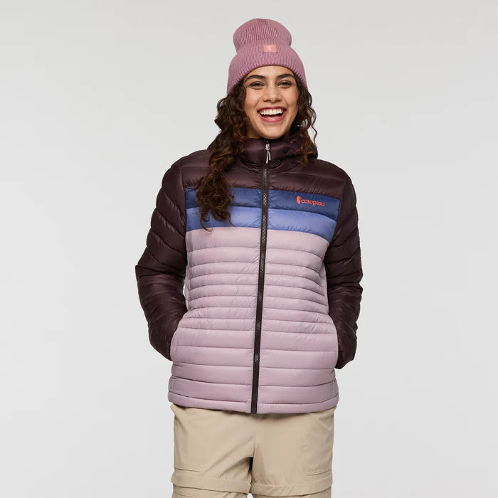 Cotopaxi Women's Fuego Down Hooded-Coffee and Quartz-Killington Sports