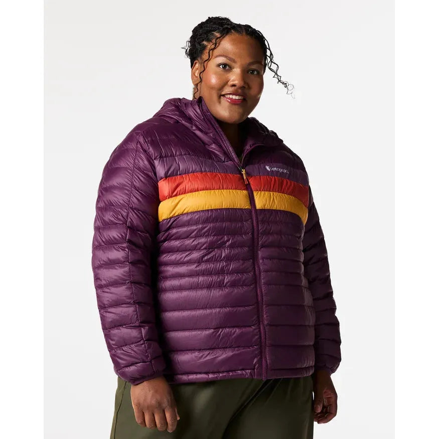 Cotopaxi Women's Fuego Down Hooded Jacket-Acai Stripes-Killington Sports