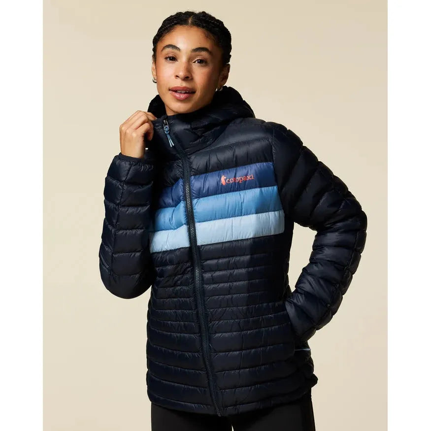 Cotopaxi Women's Fuego Down Hooded Jacket-Carbon Stripes-Killington Sports
