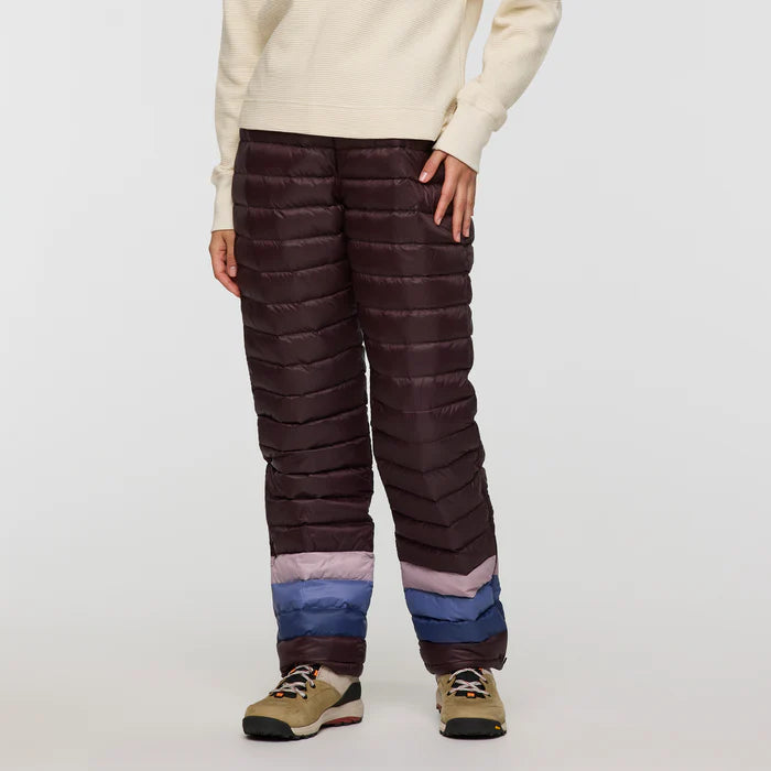 Cotopaxi Women's Fuego Down Pant-Coffee Stripes-Killington Sports