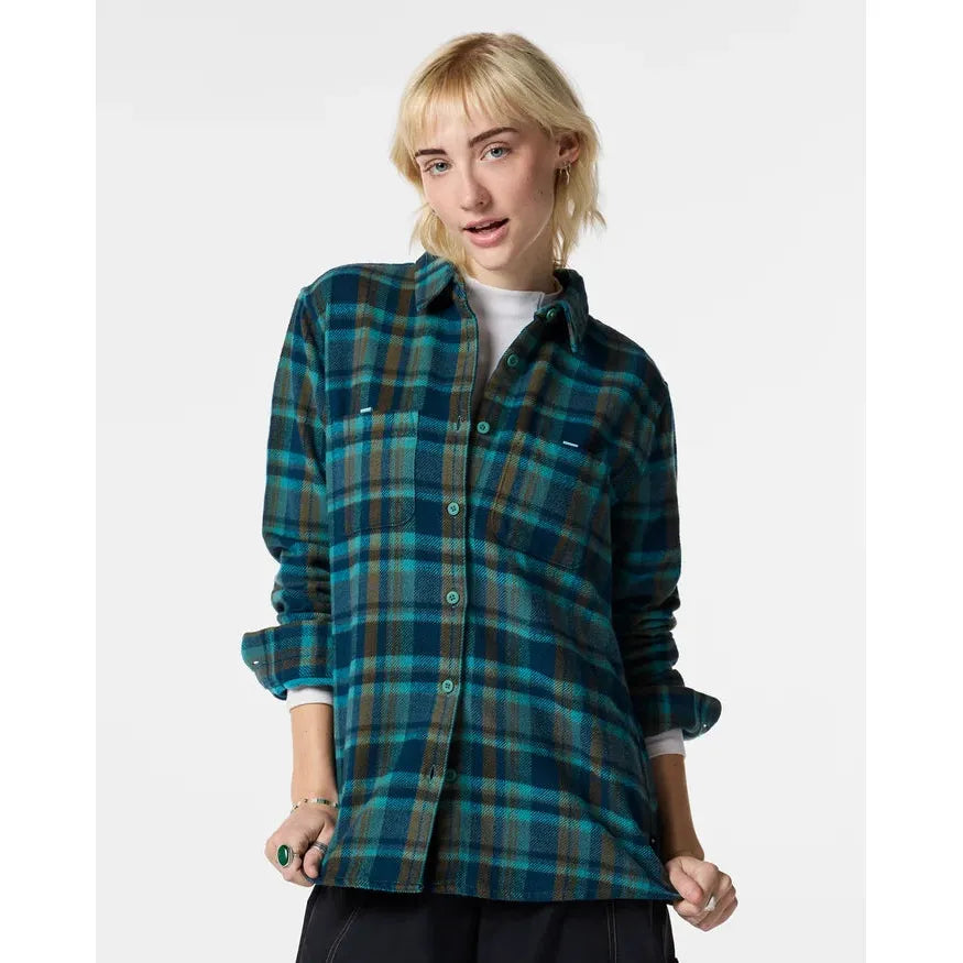 Cotopaxi Women's Mero Organic Flannel Shirt-Indigo Plaid-Killington Sports