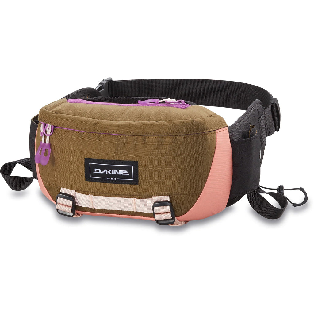 Dakine Hot Laps 2L Bike Waist Bag-Dark Olive/Crabapple-Killington Sports