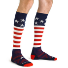 Darn Tough Men's Captain Stripe Over-the-Calf Midweight Ski & Snowboard Sock-Stars & Stripes-Killington Sports