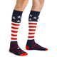 Darn Tough Men's Captain Stripe Over-the-Calf Midweight Ski & Snowboard Sock-Stars & Stripes-Killington Sports