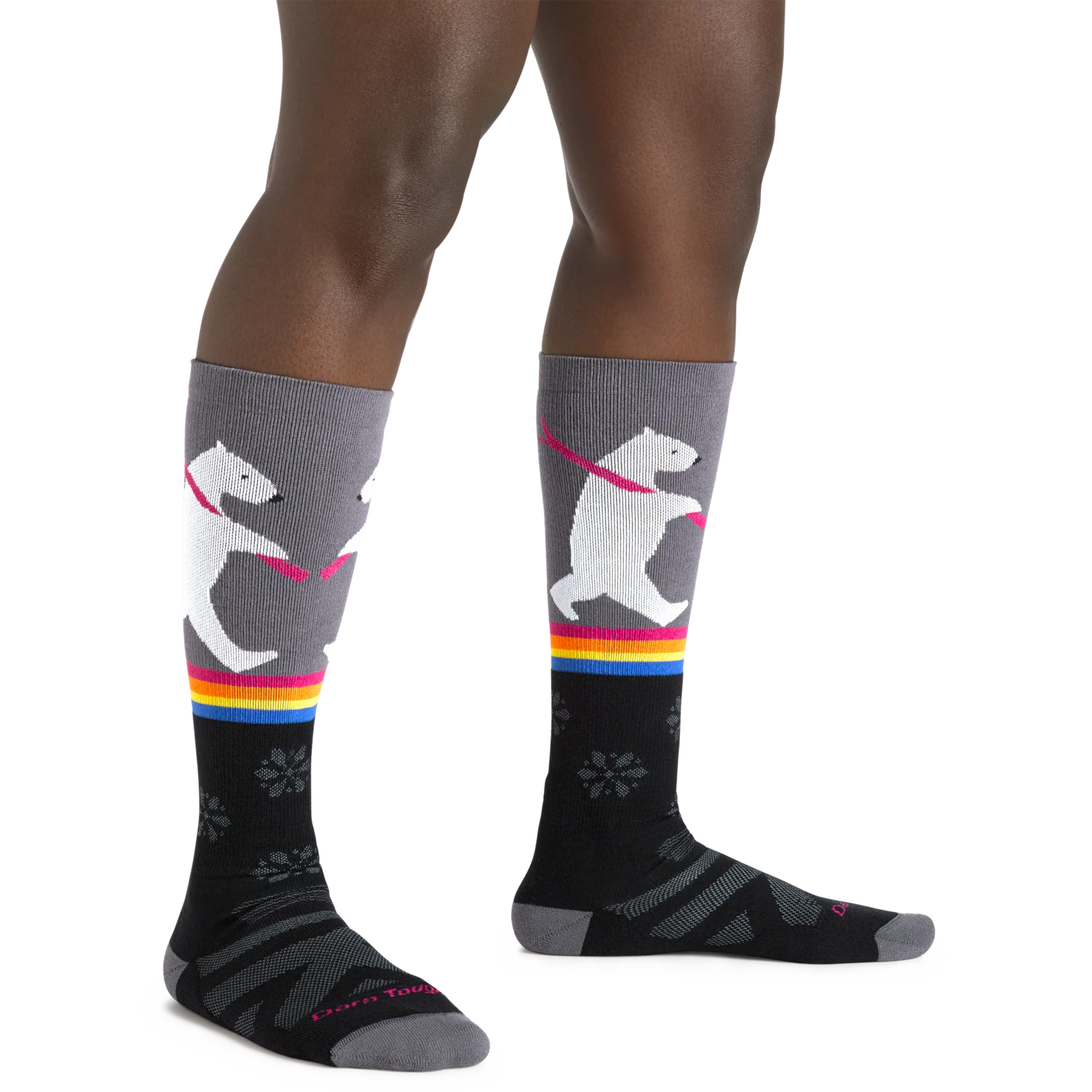 Darn Tough Women's Due North Over-the-Calf Midweight Ski & Snowboard Socks-Black-Killington Sports
