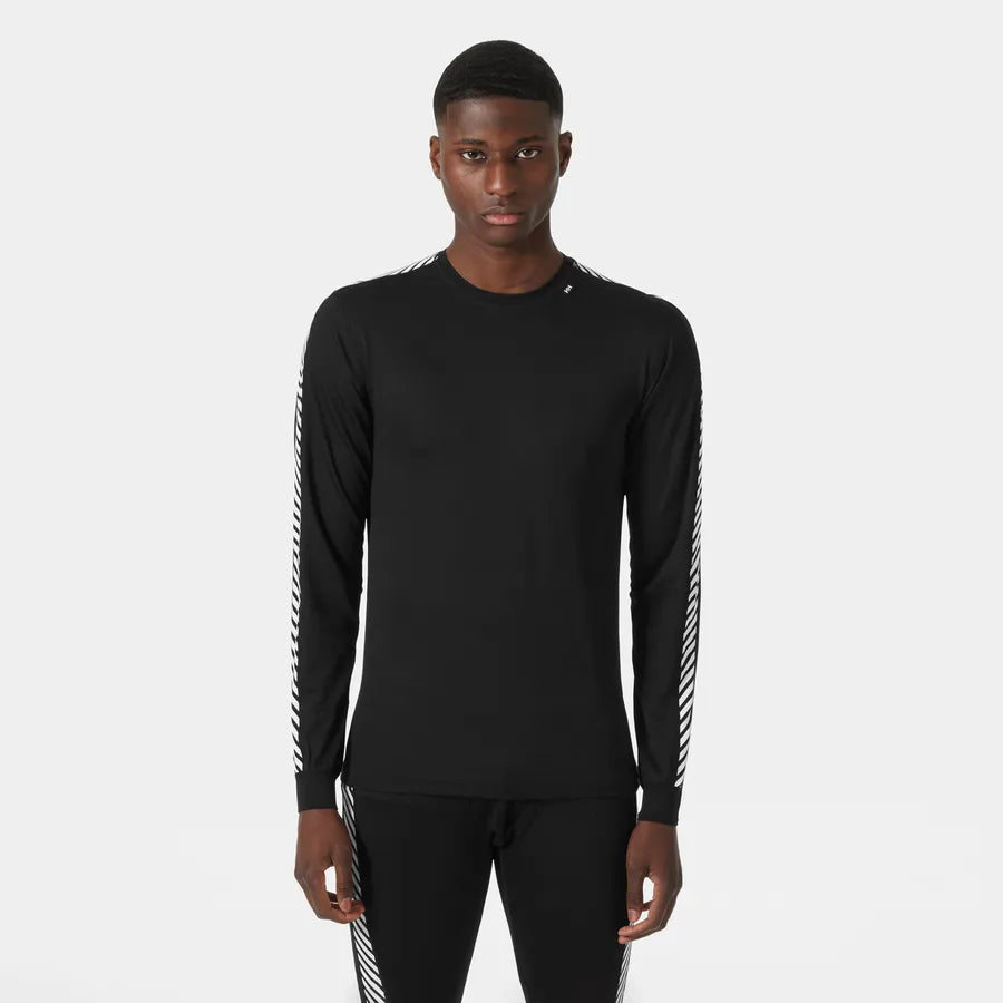 Helly Hansen Men's HH LIFA® Stripe Long-Sleeve Crew Base Layer-Black-Killington Sports