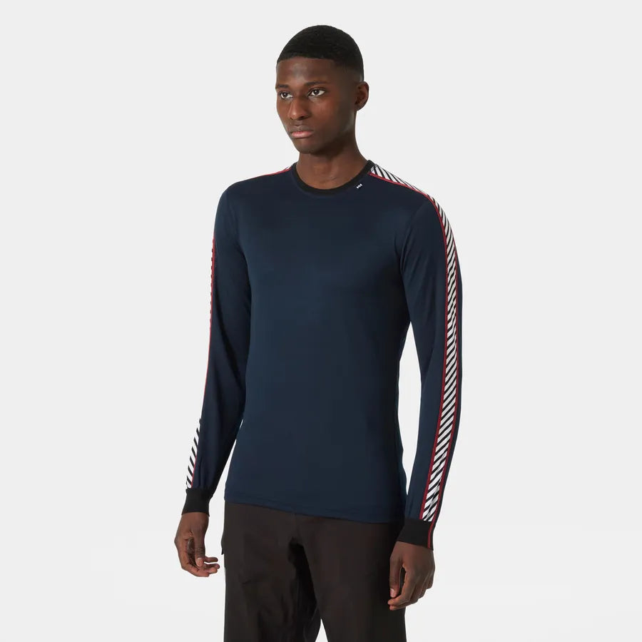 Helly Hansen Men's HH LIFA® Stripe Long-Sleeve Crew Base Layer-Navy-Killington Sports