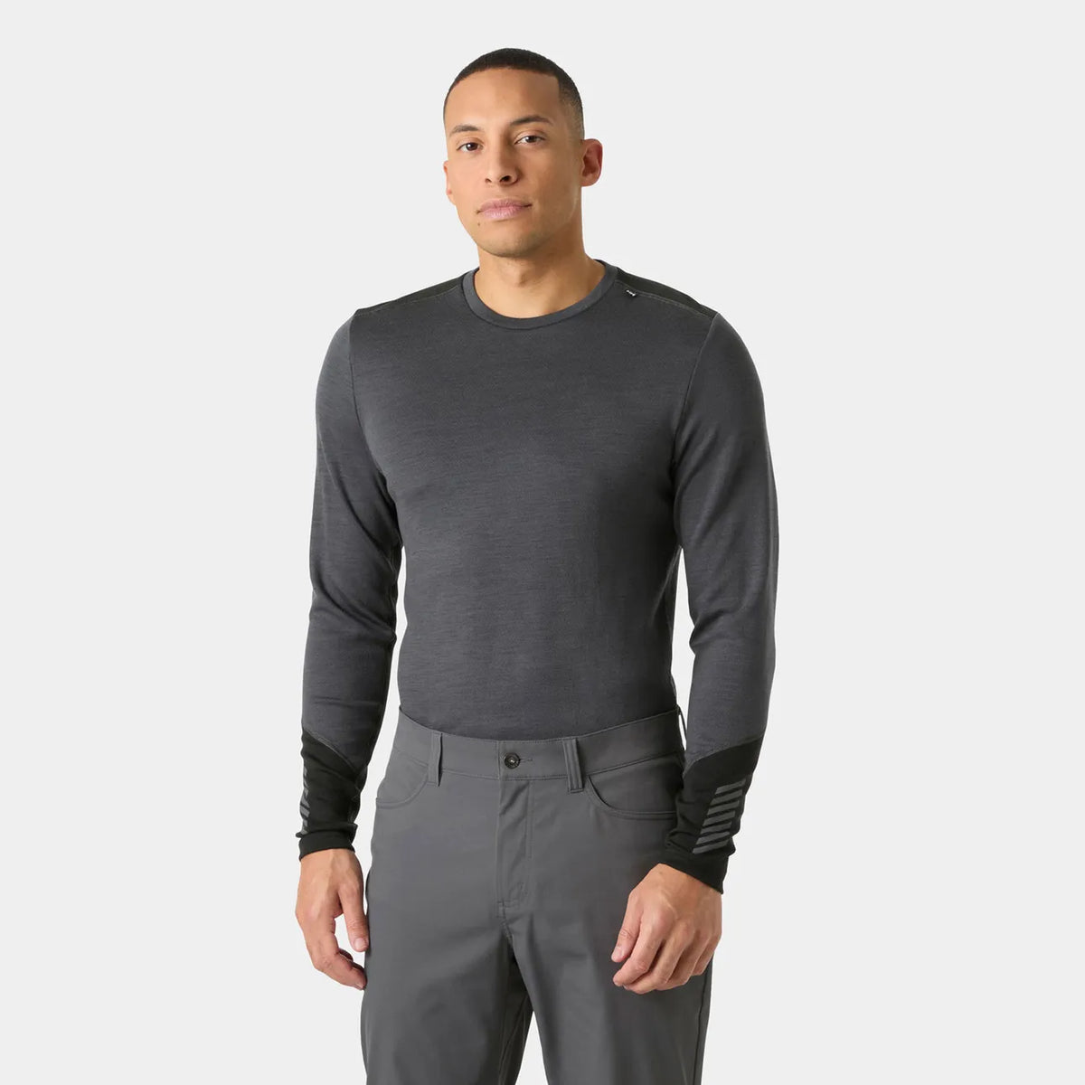 Helly Hansen Men's LIFA® Merino Midweight Crew Base Layer-Thunder Grey-Killington Sports