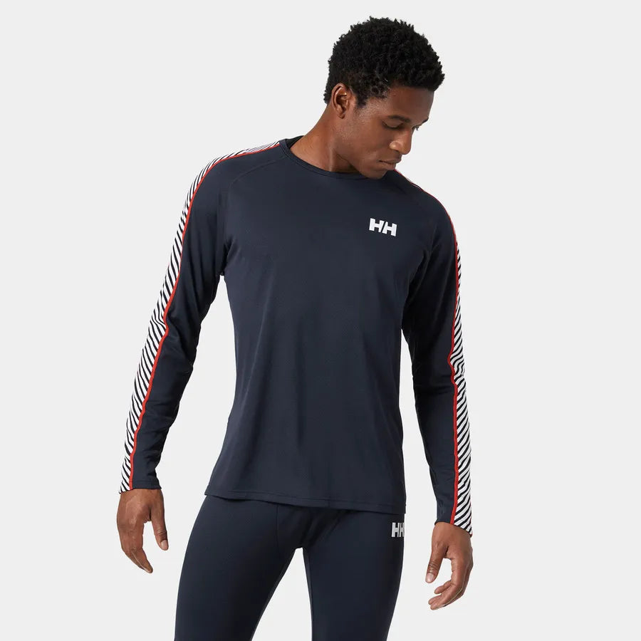 Helly Hansen Men's LIFA® ACTIVE Stripe Crew Base Layer-Navy-Killington Sports