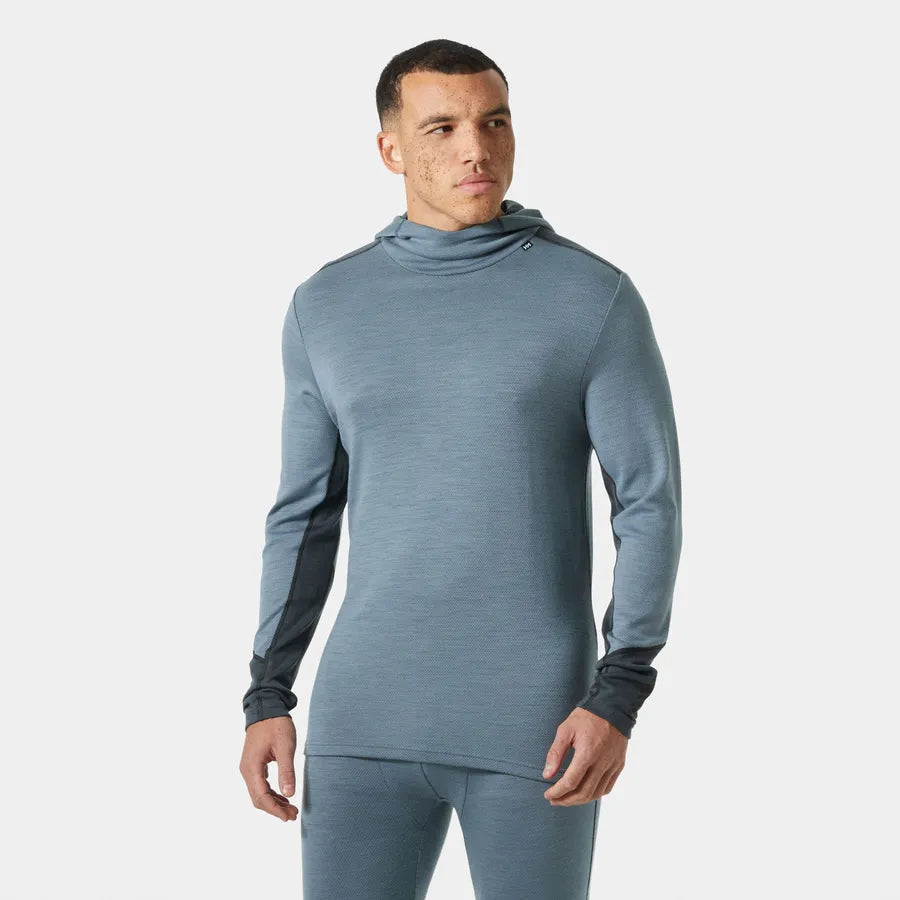 Helly Hansen Men's LIFA® Merino Midweight 2-In-1 Base Layer Hoodie-Washed Denim-Killington Sports