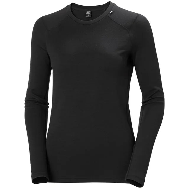 Helly Hansen Women's LIFA® Merino Midweight Crew Base Layer-Black-Killington Sports