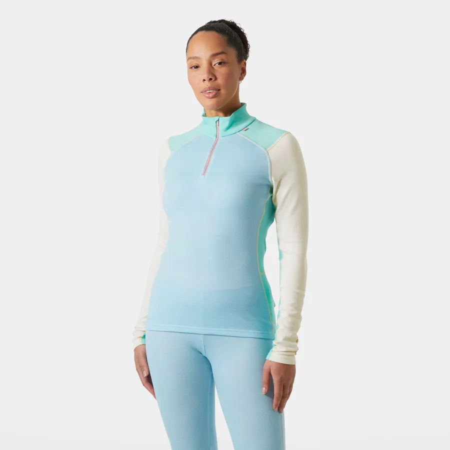 Helly Hansen Women's LIFA® Merino Midweight Half-Zip Base Layer-Light Cyan-Killington Sports