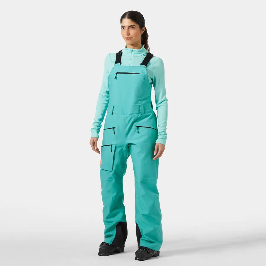 Helly Hansen Women's Powderqueen Bib Pants 2.0-Signal Green Denim-Killington Sports