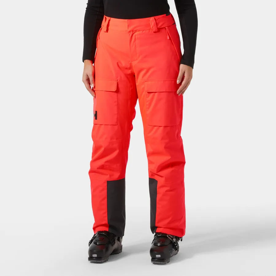 Helly Hansen Women’s Switch Cargo 2.0 Insulated Ski Pants-Neon Coral-Killington Sports
