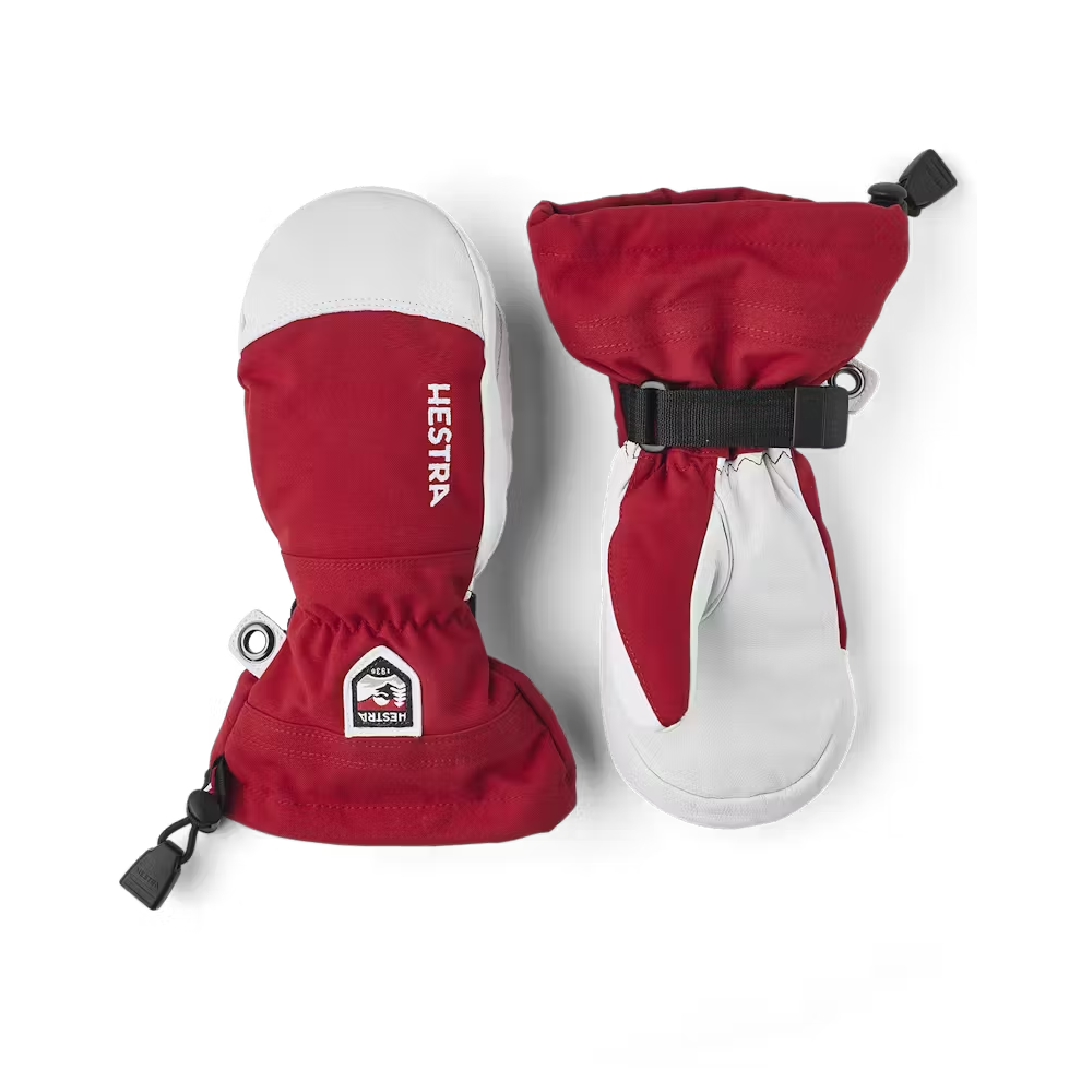 Hestra Army Leather Heli Ski Jr Mitt-Red-Killington Sports