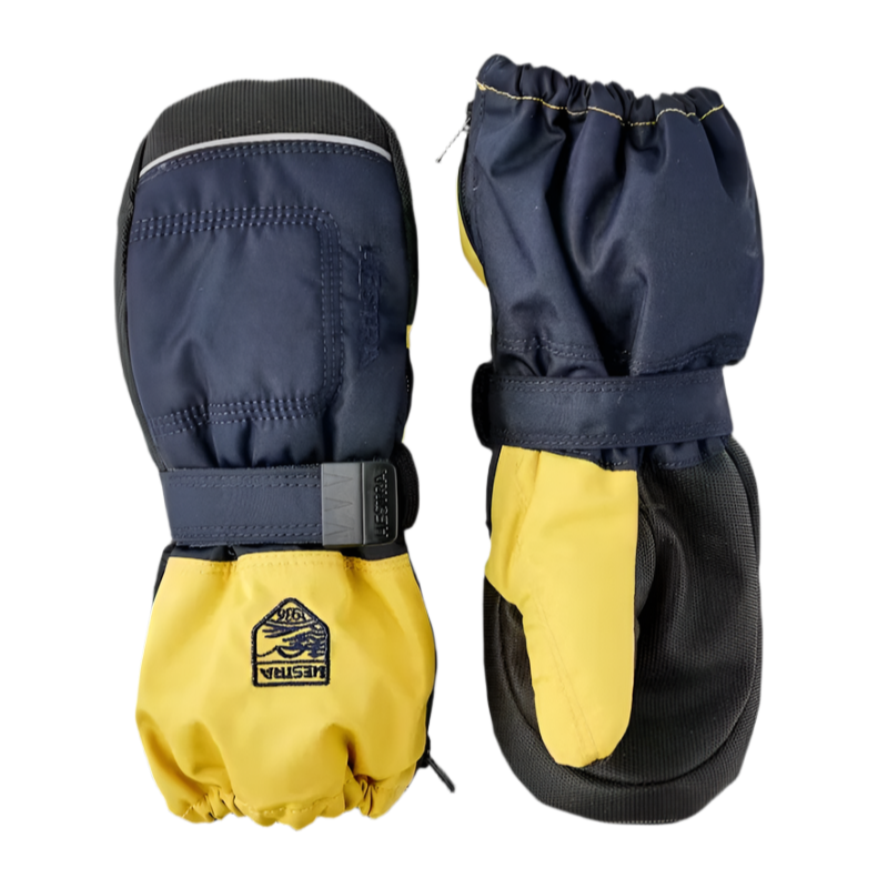 Hestra Baby Zip Long Mitt-Dark Navy/Yellow-Killington Sports