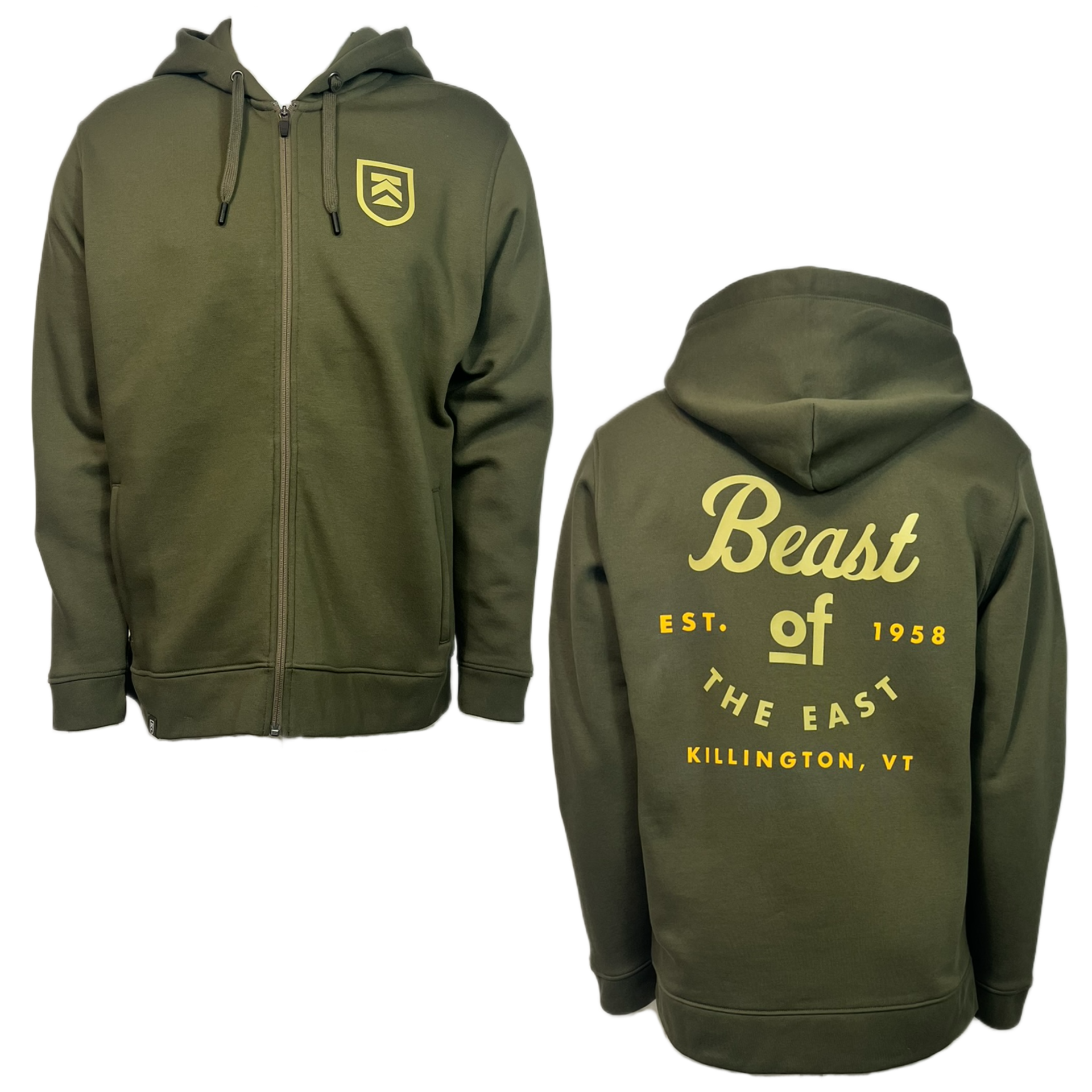 Killington Beast of the East Full Zip Hoodie-Major Brown-Killington Sports
