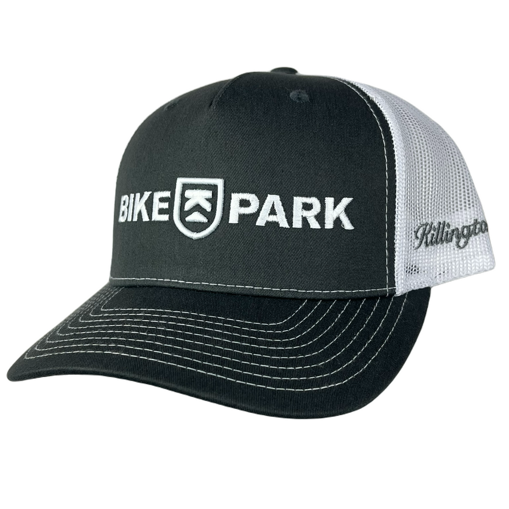 Killington Bike Park 112 3D Embroidery Trucker Hat-Charcoal/White-Killington Sports