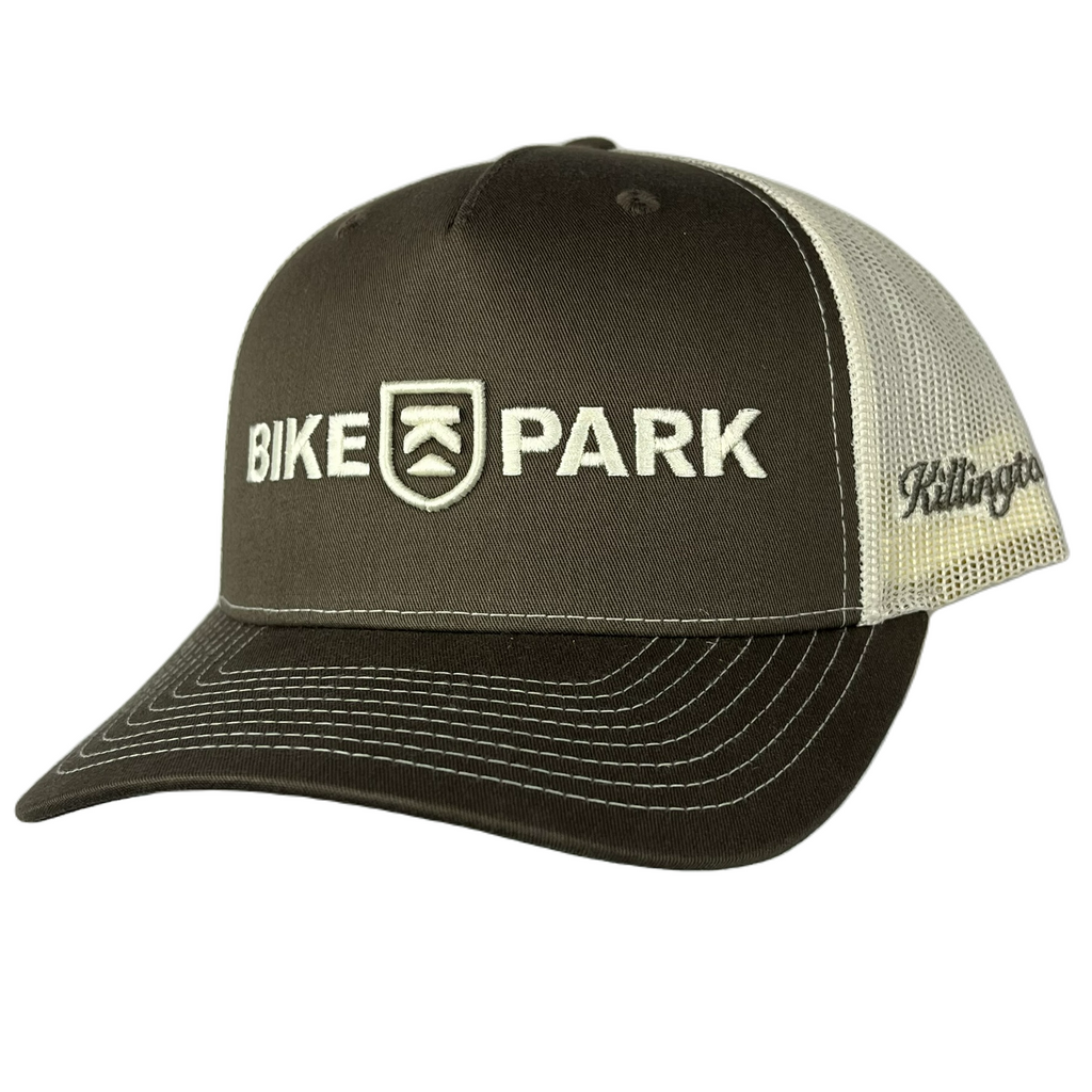 Killington Bike Park 112 3D Embroidery Trucker Hat-Chocolate Chip/Birch-Killington Sports