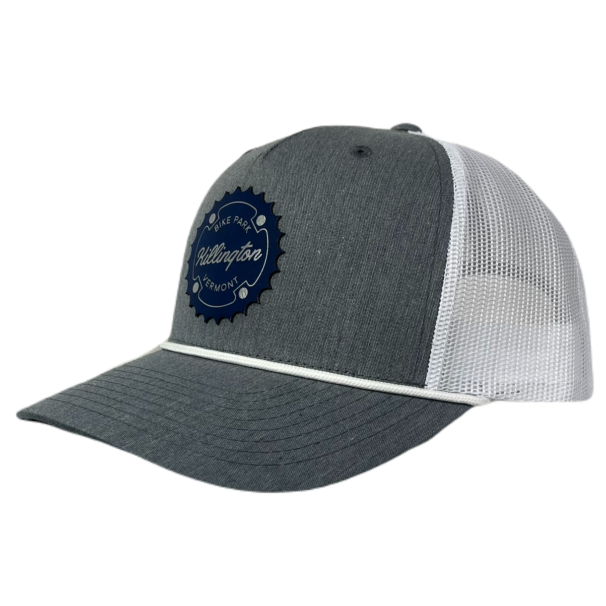 Killington Bike Park 112FPR Park Chain Patch Trucker Hat-Heather Grey/White-Killington Sports
