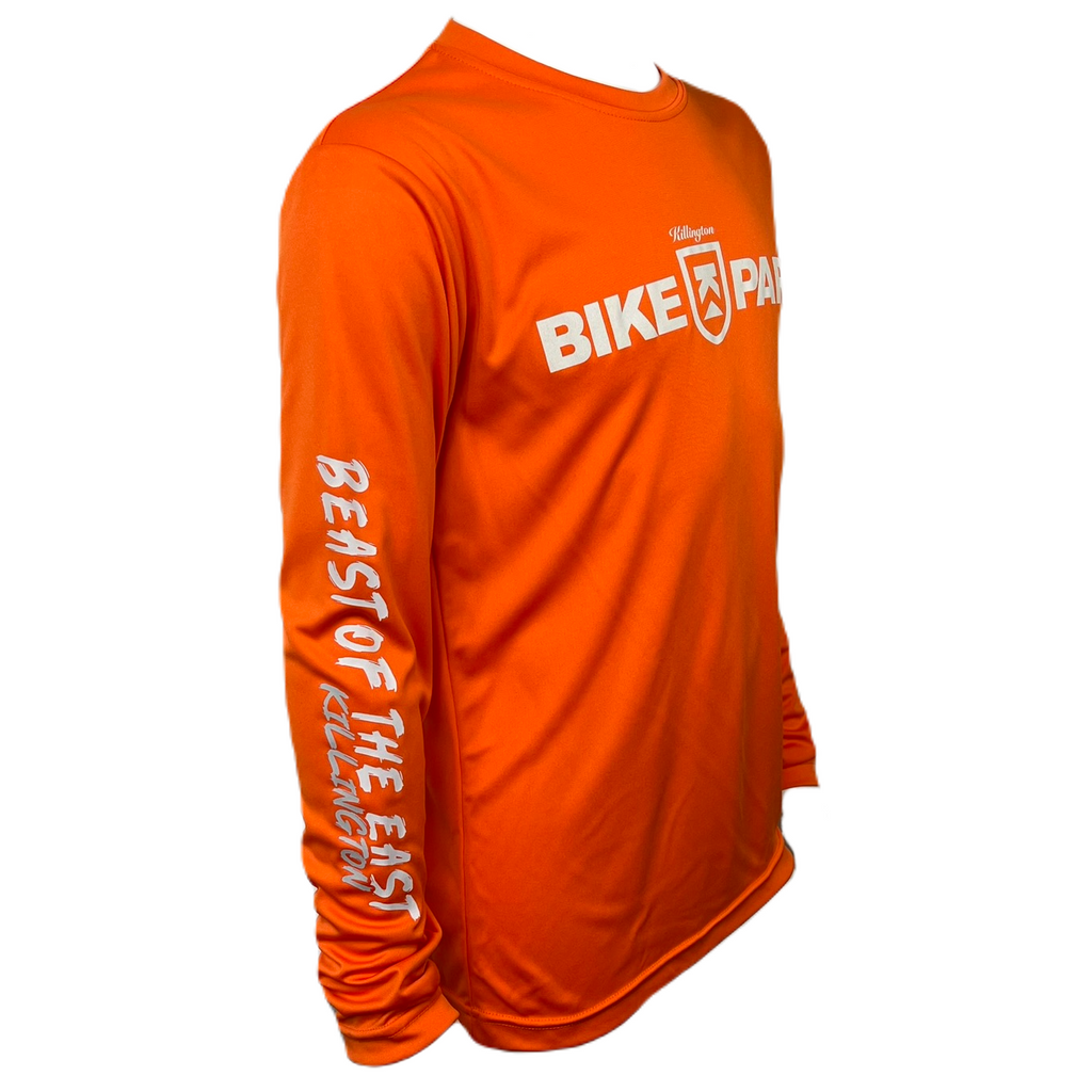 Killington Bike Park Beast of the East Youth Tech Long Sleeve Tee-Sport Orange-Killington Sports